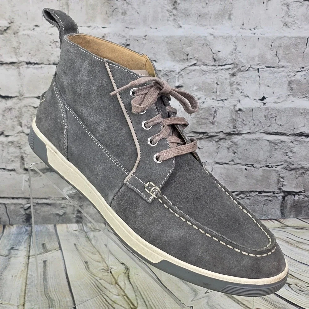 Cole Haan Chukka Boots Mens 10.5 Grey Suede Moc Toe Casual Sneaker Boot C13576